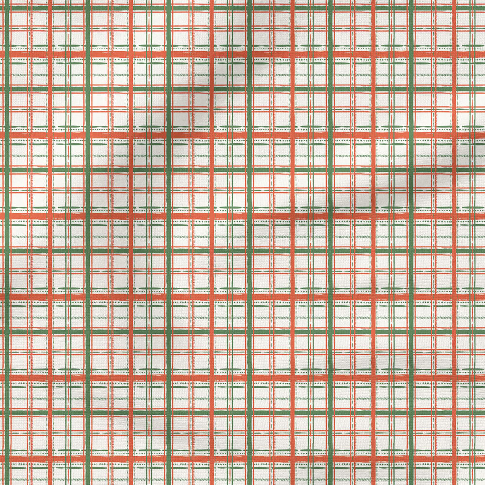 Plaid Magic (Classic) | Stripes and Shapes, Holiday Fabric Design | Hufton Studio